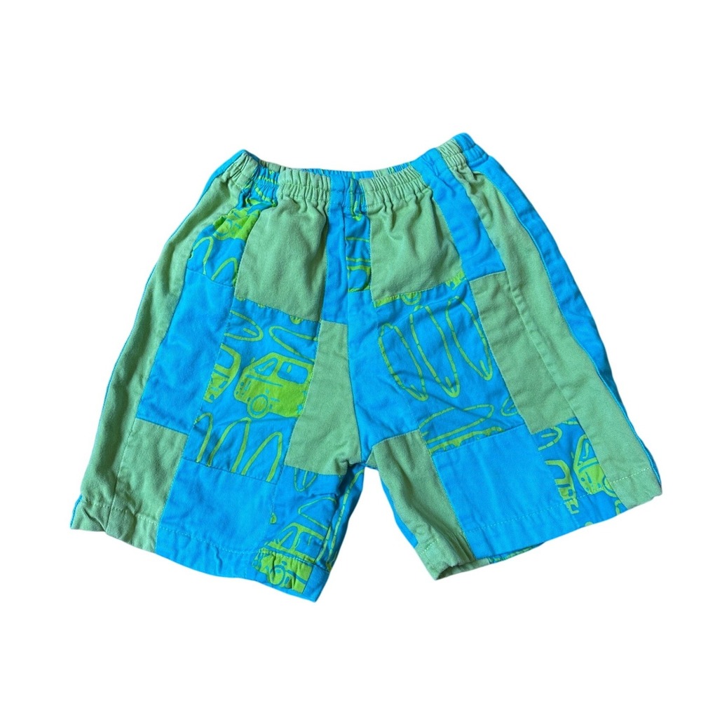 Young Colors Patchwork Shorts Kids Blue Green Surfboard Beach SIZE 3T